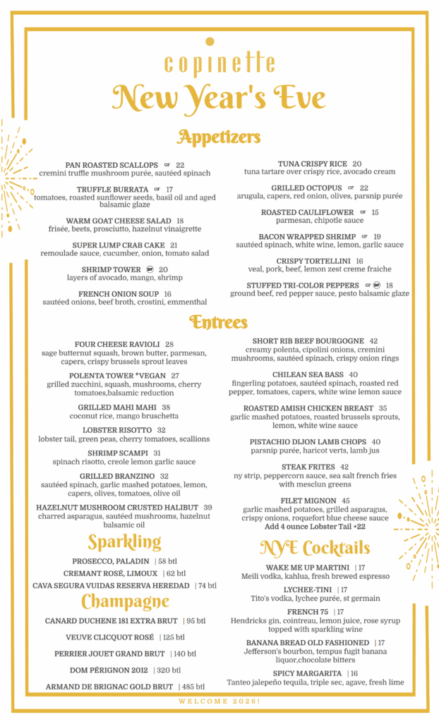 Copinette new year's eve, Further details are provided below