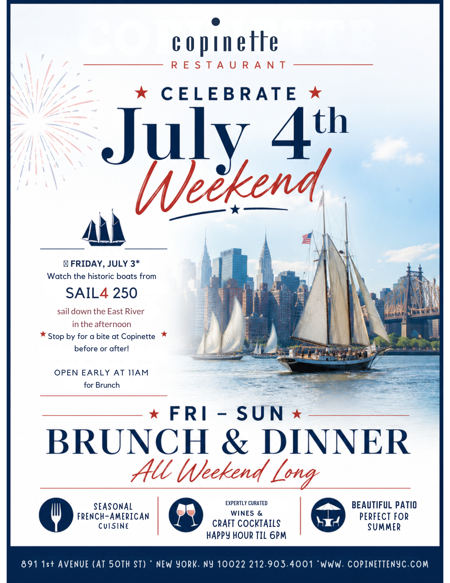 July 4th info, Further details are provided below